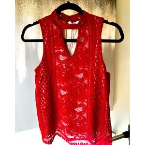 Red Laced Top